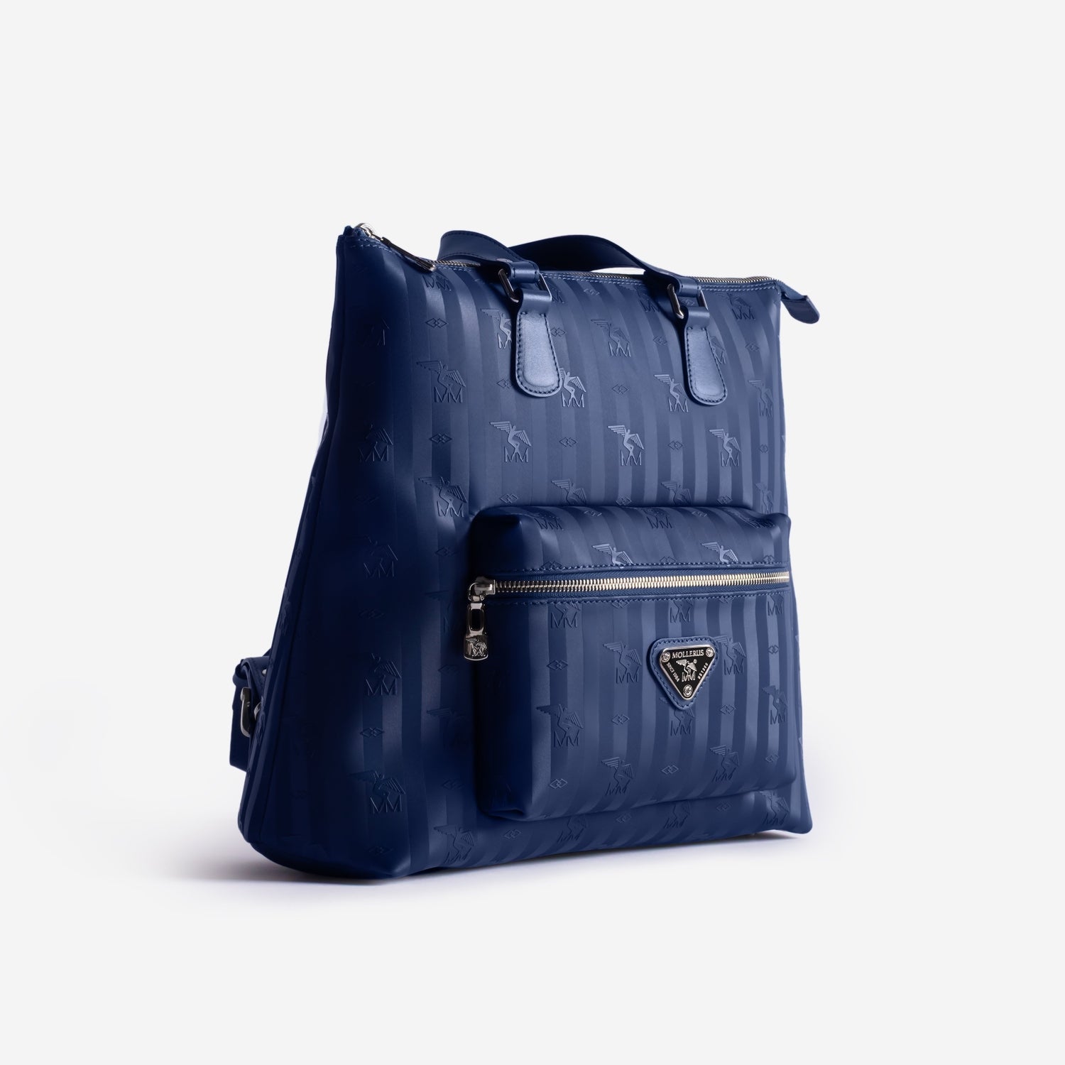 MANNO | Rucksack deep blau/silber - seiltich