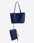 GENF | Shopper deep blau/silber- schwebend