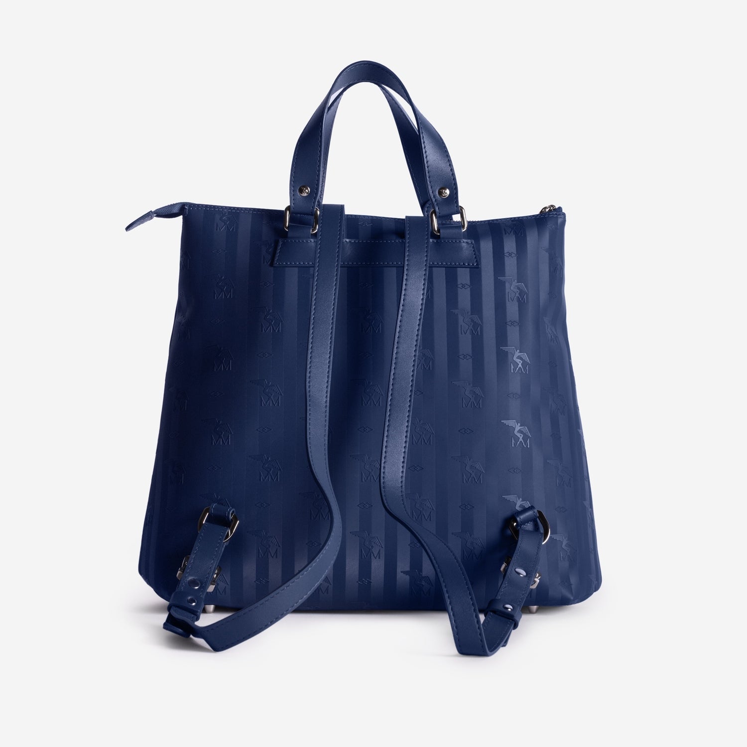 MANNO | Rucksack deep blau/silber - von hinten