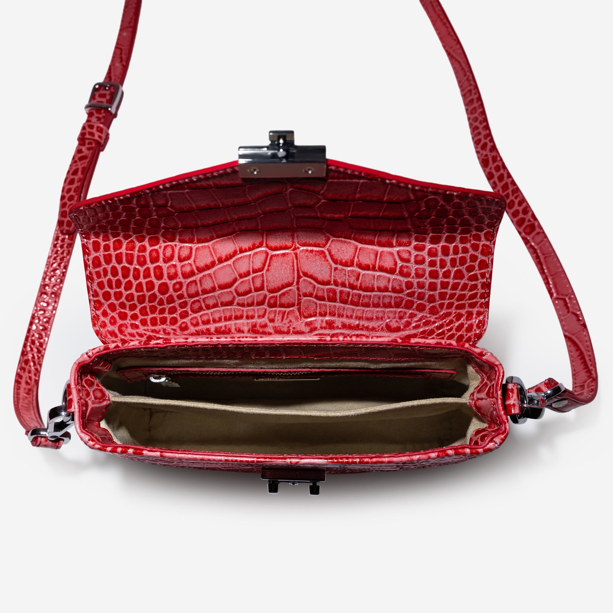 MEYRIN | Umhängetasche coral pink/silber - offen 