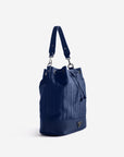NIESEN | Beuteltasche deep blau/silber - seitlich