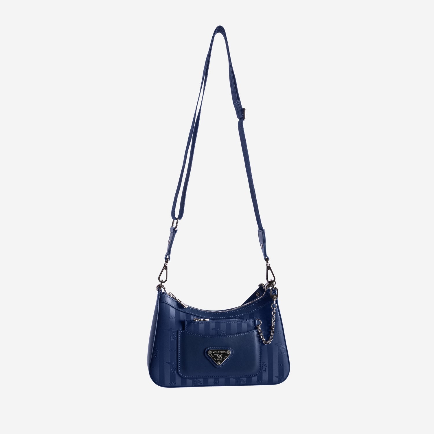 CASTIEL | Schultertasche deep blau/silber - mit riemen