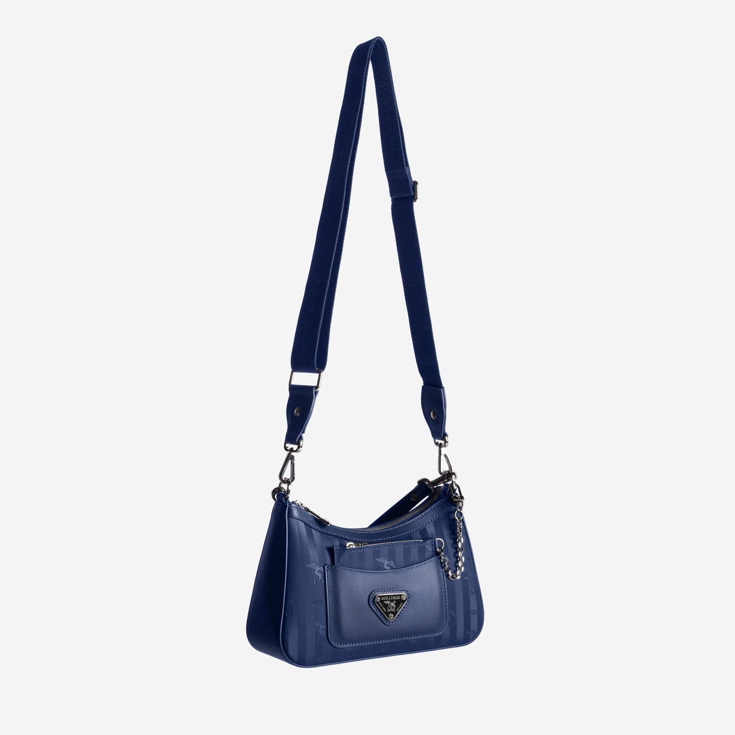 CASTIEL | Schultertasche deep blau/silber - riemen seitlich