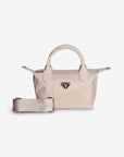 VALS | Umhängetasche Nylon pearl weiss/silber - frontal Hänkel