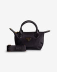 VALS | Umhängetasche Nylon classic schwarz/gold - frontal