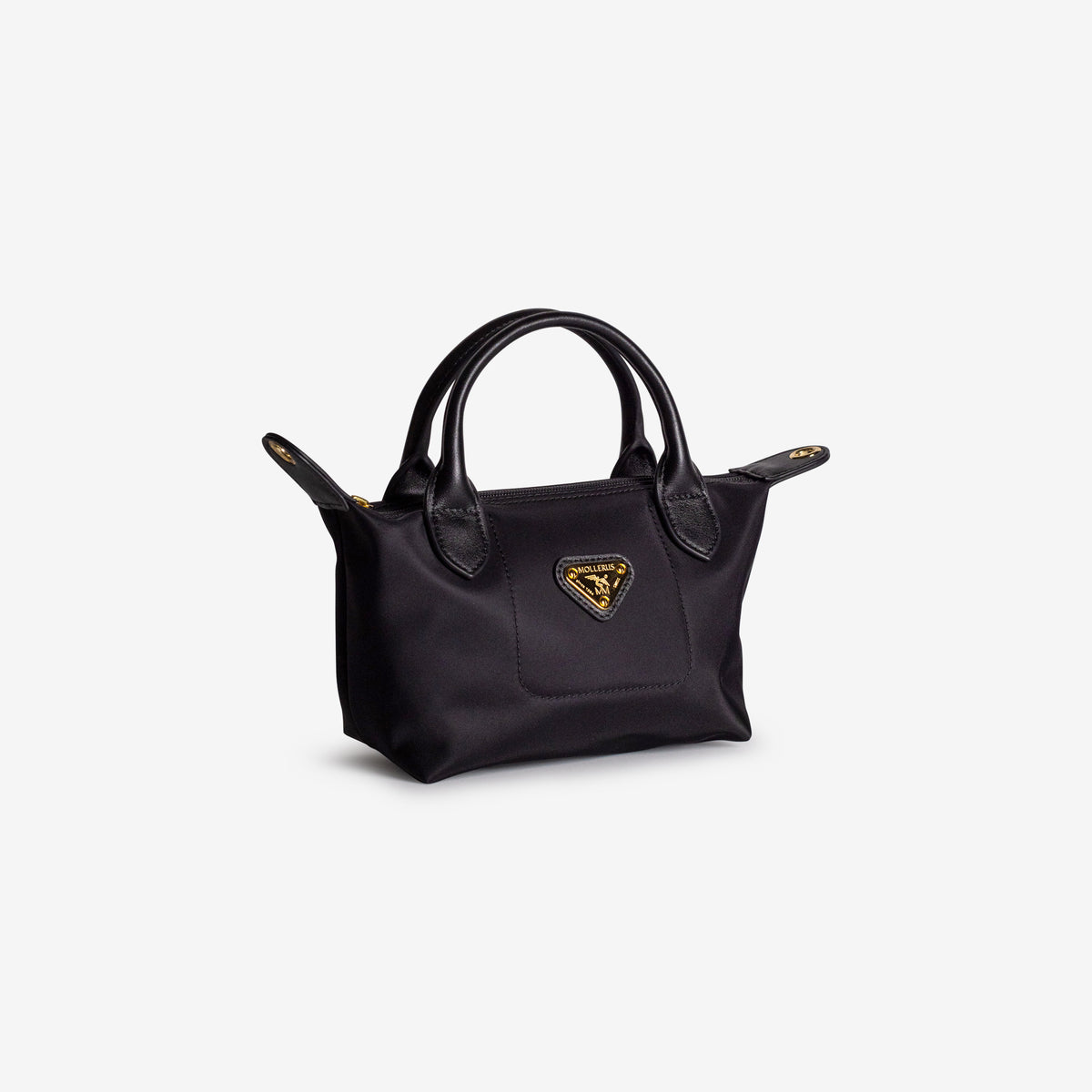 VALS | Umhängetasche Nylon classic schwarz/gold - leicht seitlich
