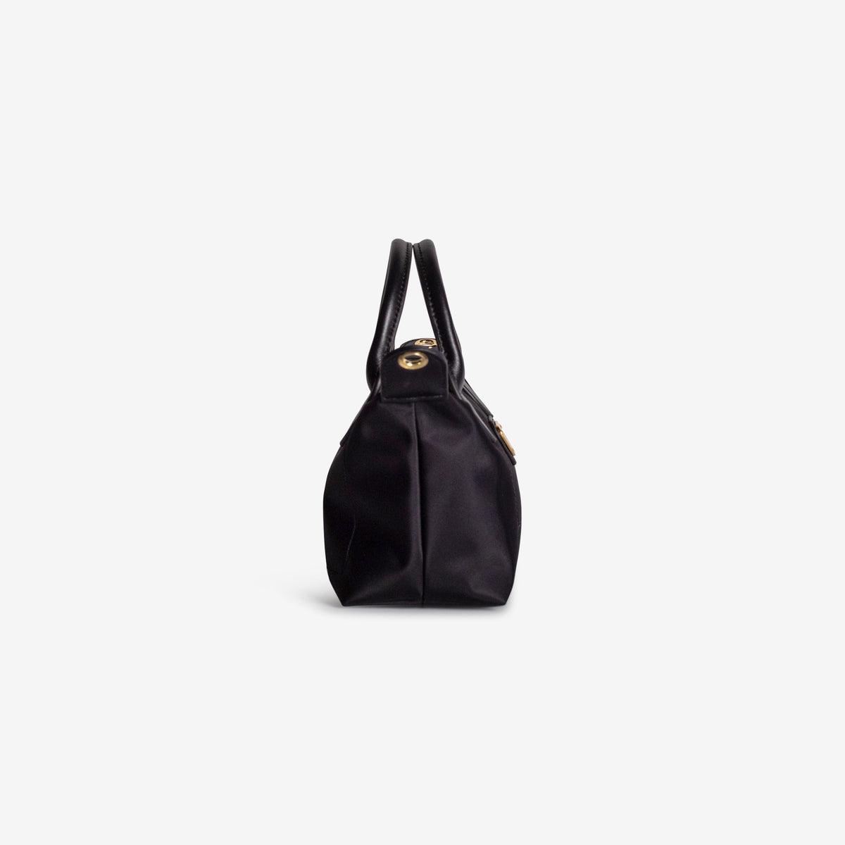 VALS | Umhängetasche Nylon classic schwarz/gold - seitlich