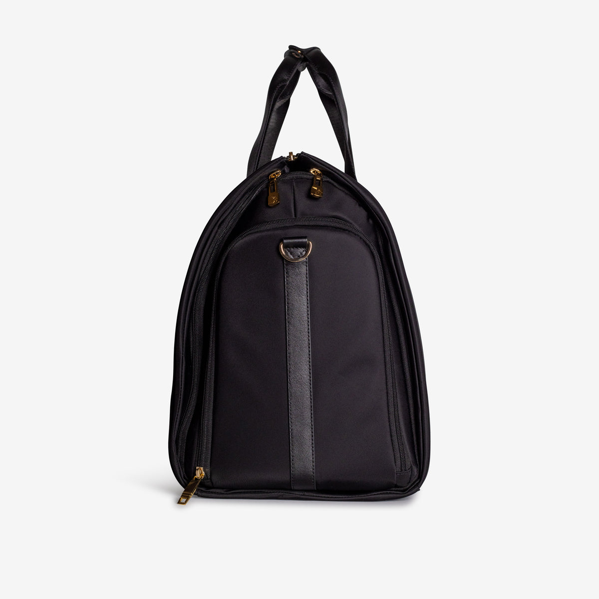 Seefeld | Reisetasche Nylon classic schwarz/gold - seitlich
