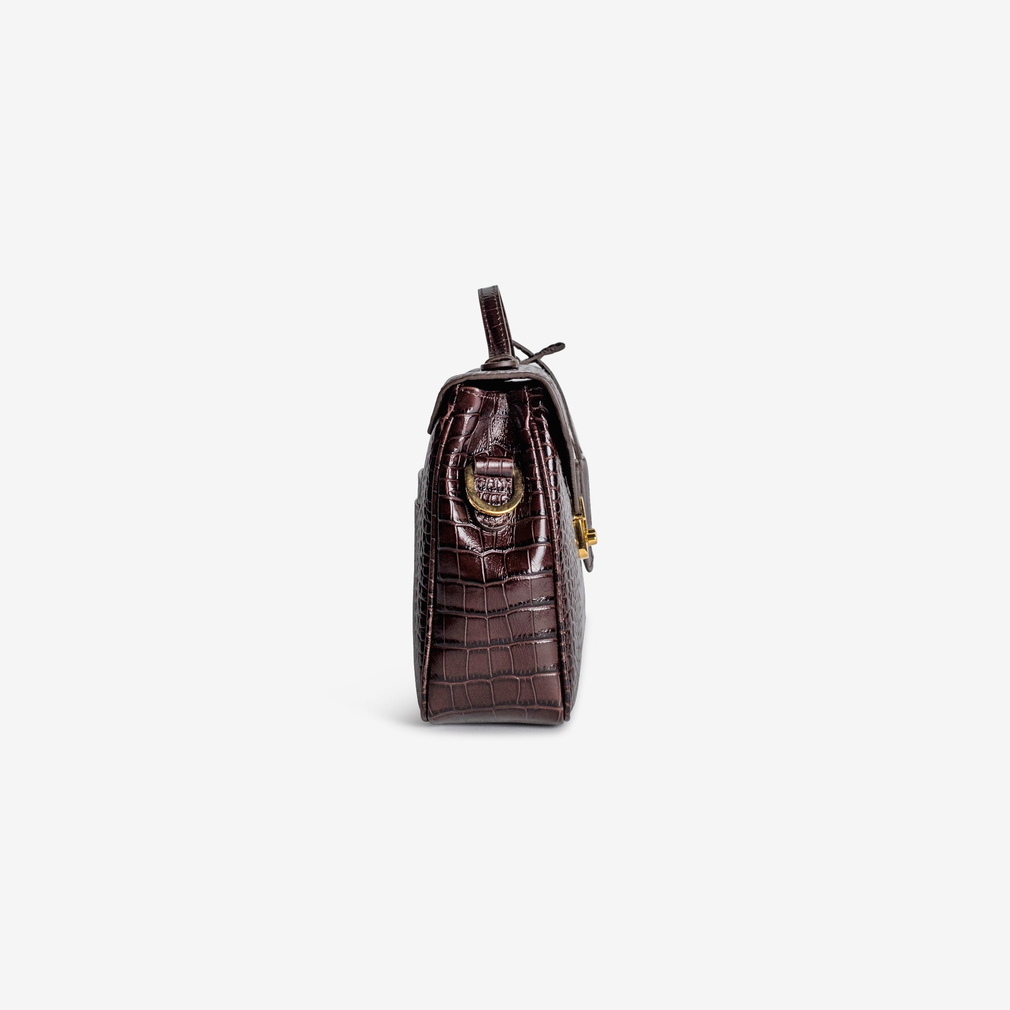MARLY | Umhängetasche Croco burgundy braun/gold – weitere Ansicht