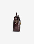 MARLY | Umhängetasche Croco burgundy braun/gold – weitere Ansicht