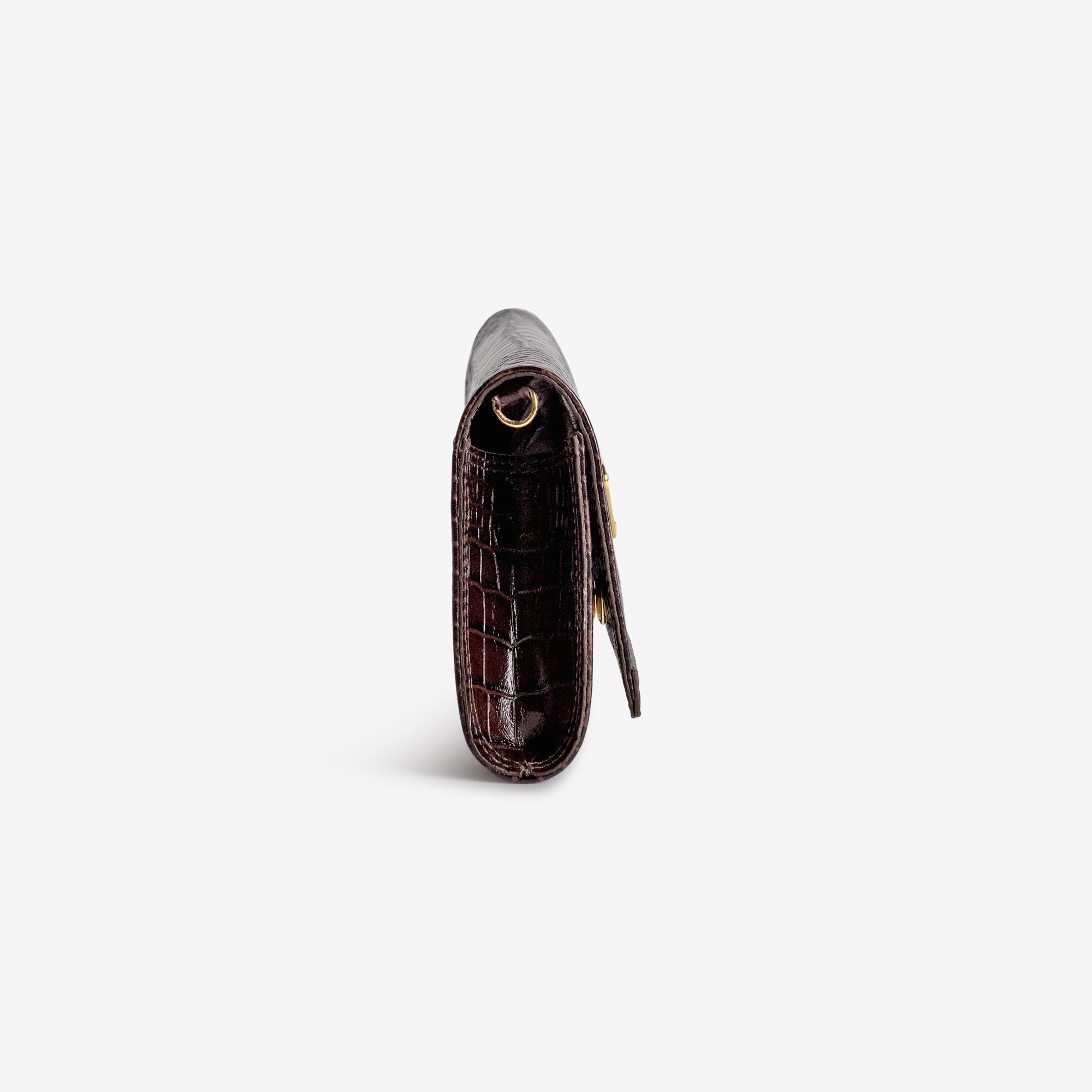 FRESENS | Clutch Croco burgundy braun/gold - andere Ansicht
