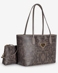 GENF | Shopper Maze schwarz fango/gold - leicht seitlich