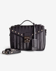 MEYRIN | Umhängetasche Diamonds classic schwarz/silber – frontal