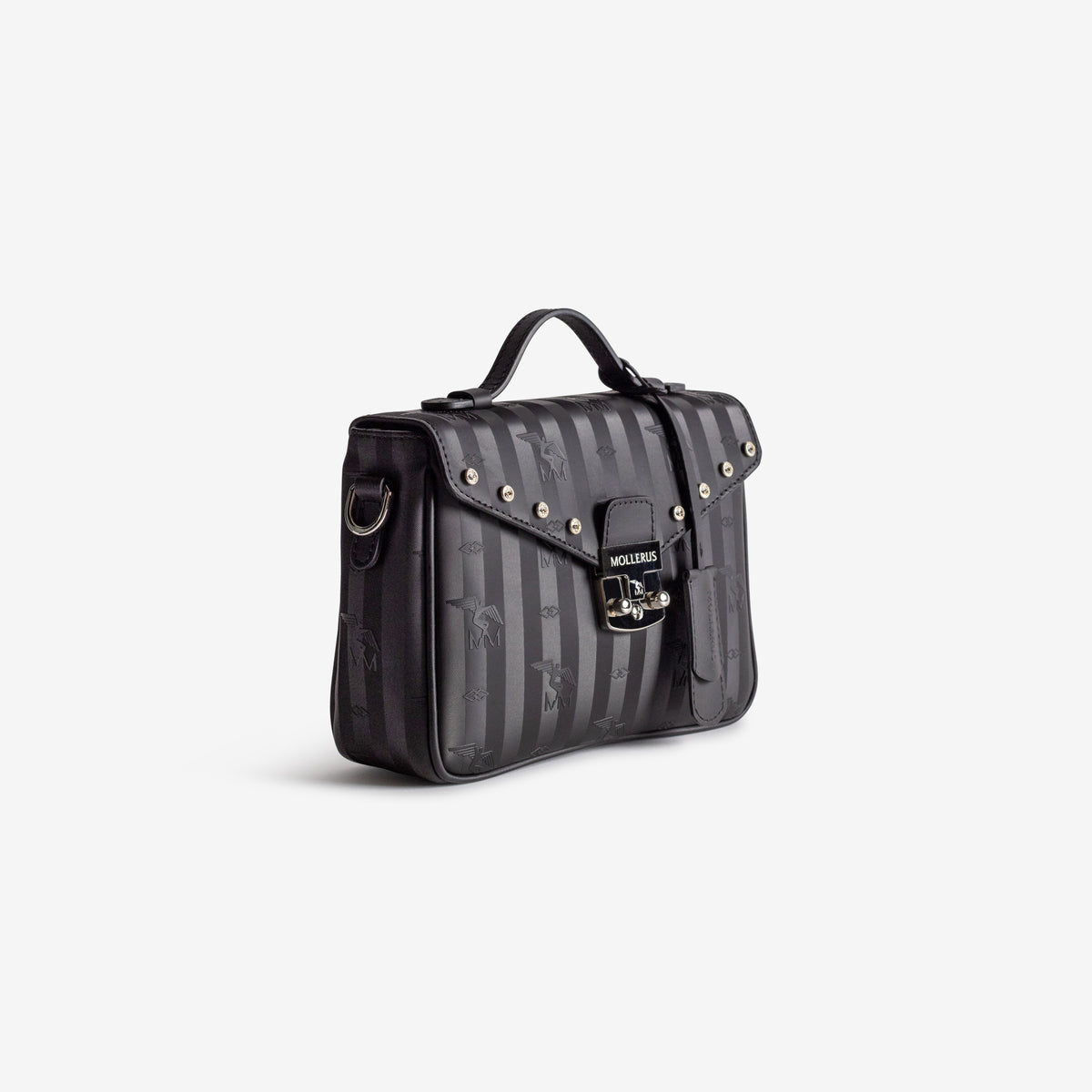 MEYRIN | Umhängetasche Diamonds classic schwarz/silber – seitlich
