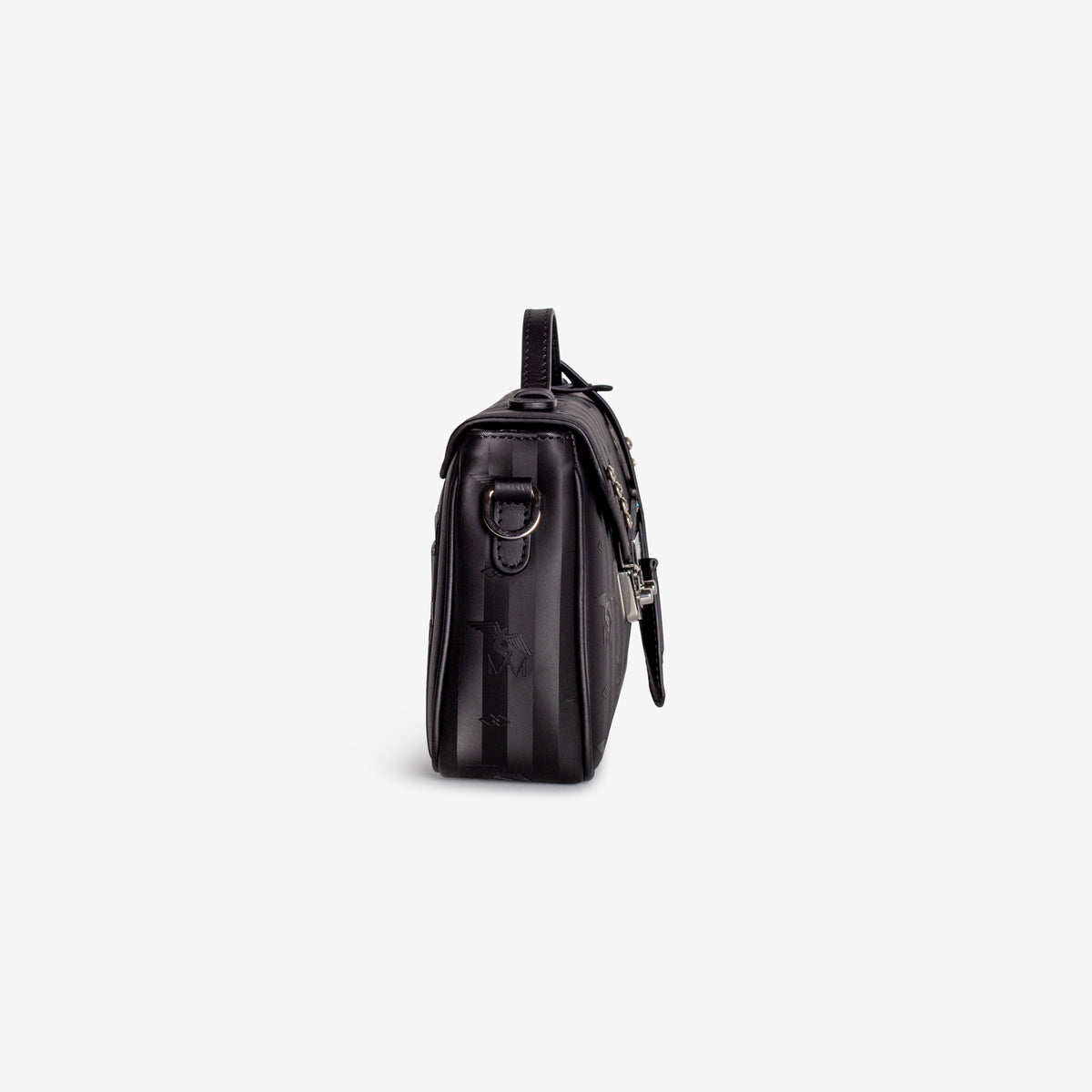 MEYRIN | Umhängetasche Diamonds classic schwarz/silber – seitlich