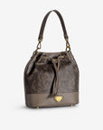 SION | Beuteltasche Maze schwarz fango/gold - leicht seitlich