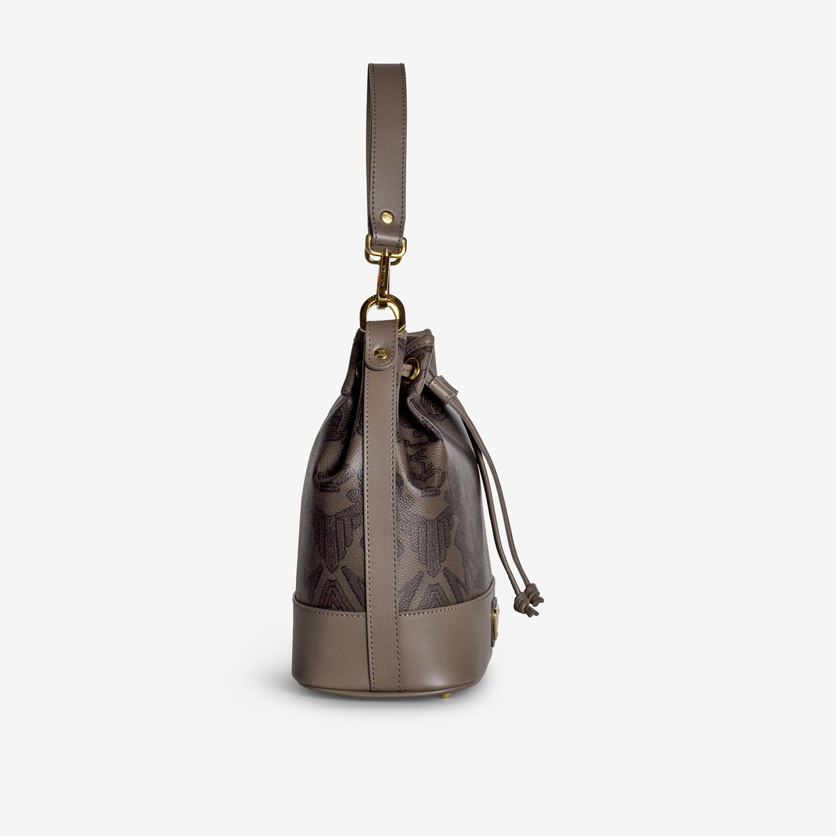SION | Beuteltasche Maze schwarz fango/gold - seitlich