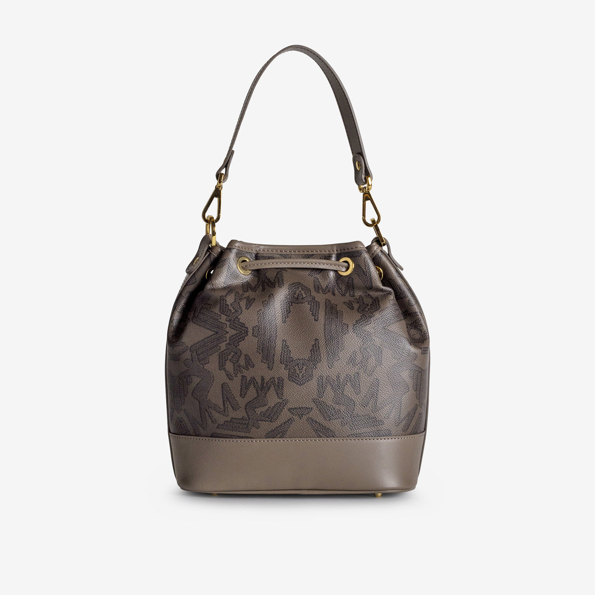 SION | Beuteltasche Maze schwarz fango/gold - von hinten