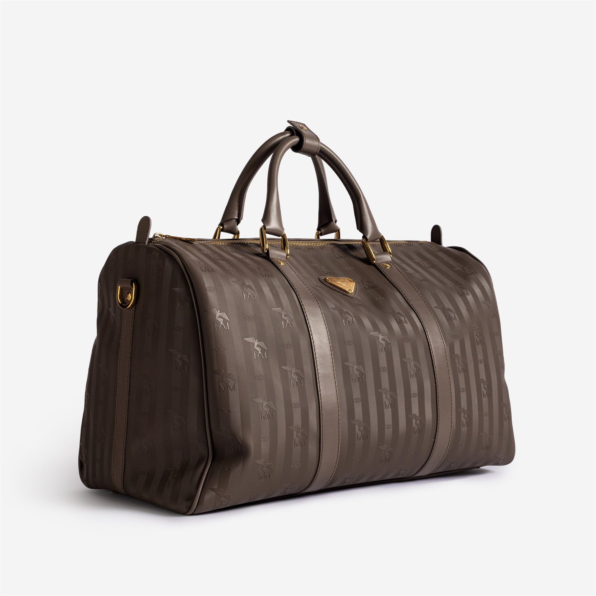 MADRID | Reisetasche fango braun/gold- leicht seitlich