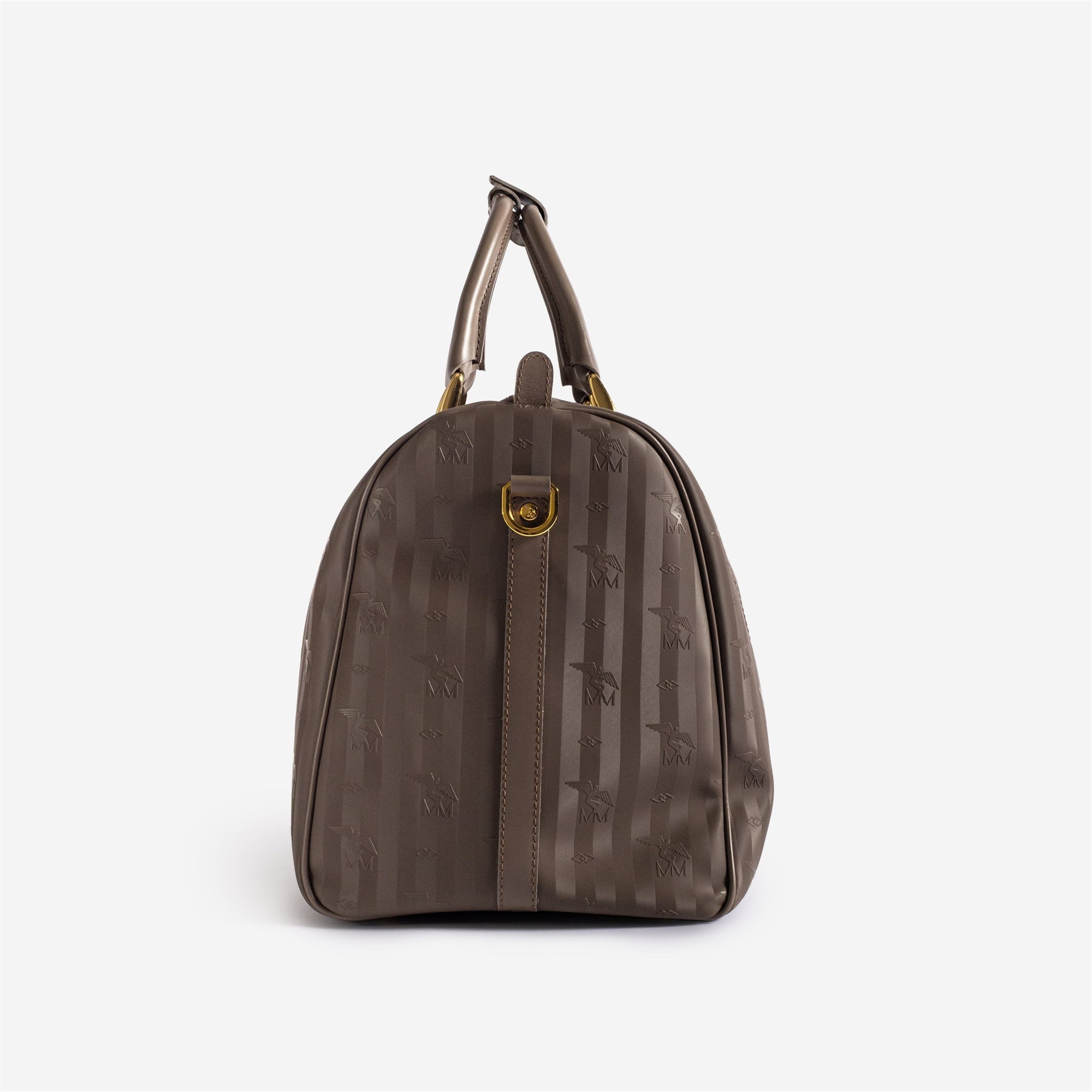 MADRID | Reisetasche fango braun/gold- seitlich