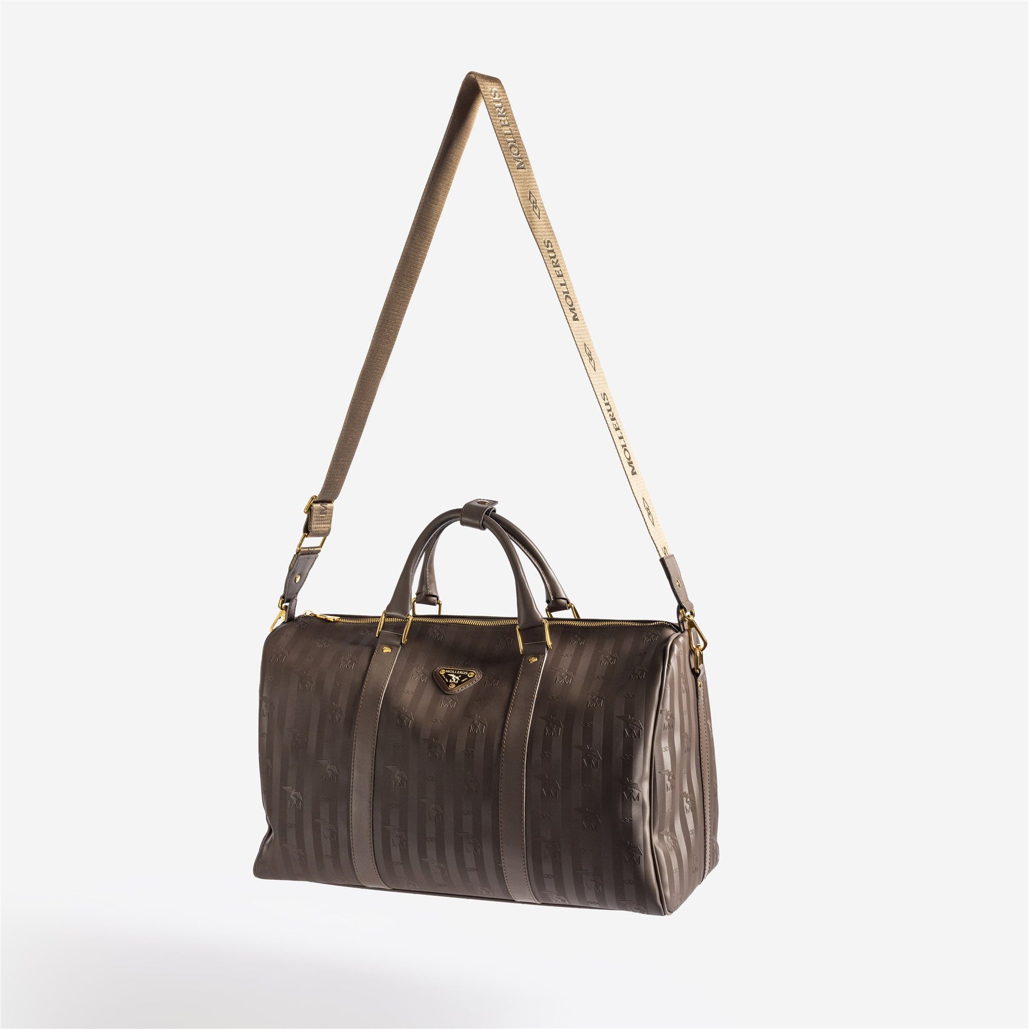 MADRID | Reisetasche fango braun/gold- frontal