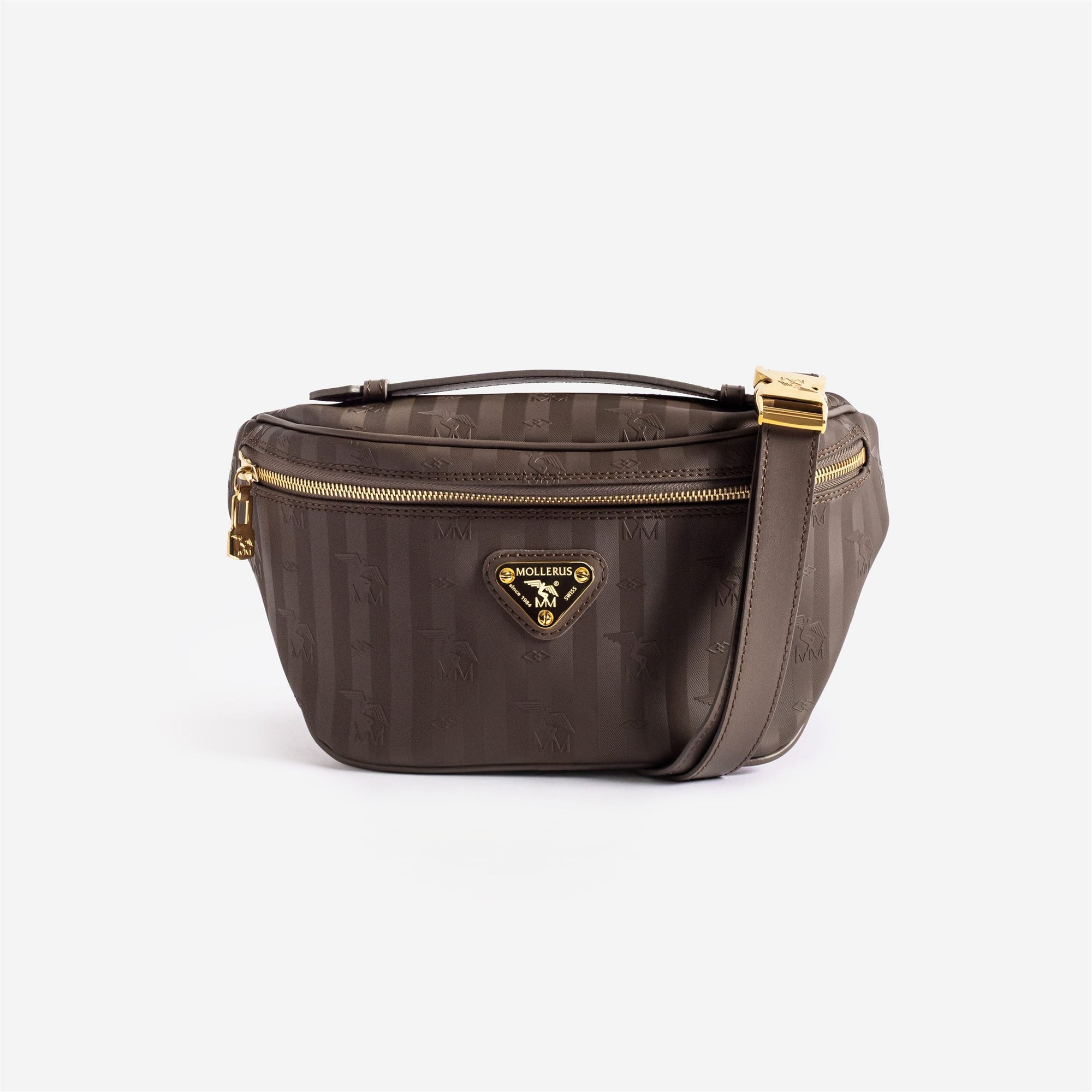 BRIENZ | Gürteltasche fango braun/gold - frontal