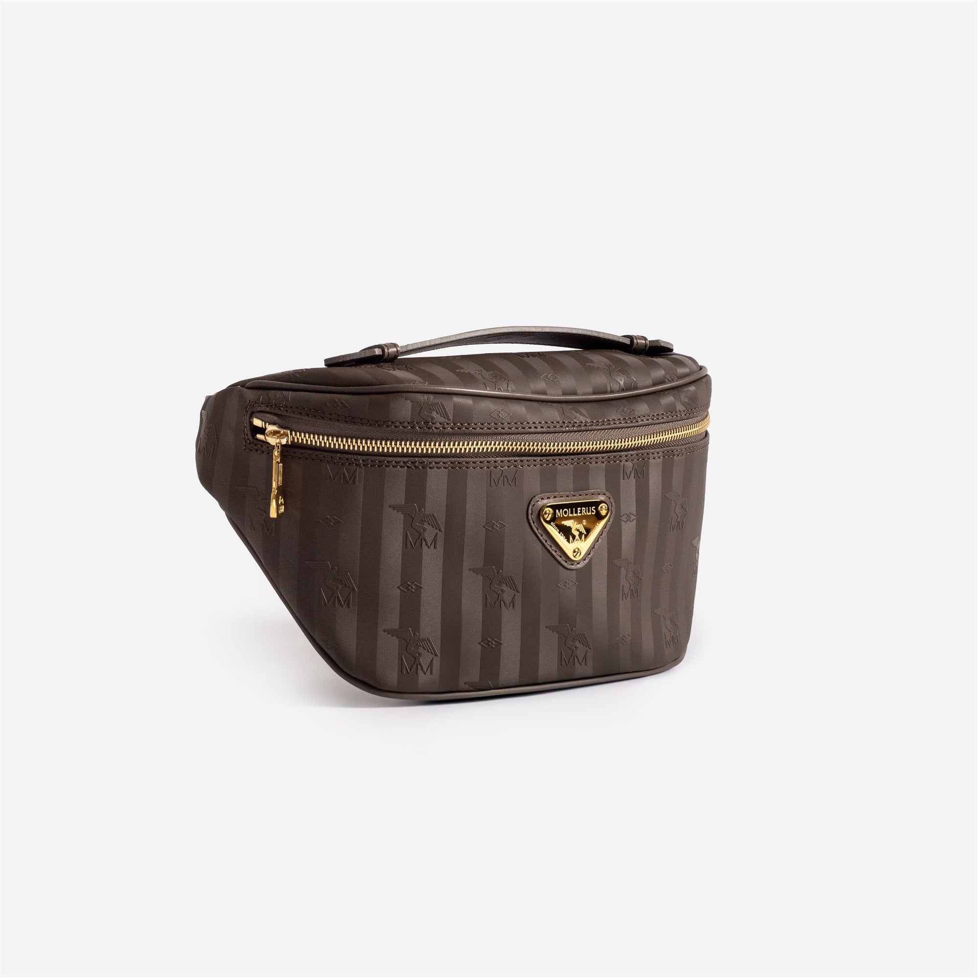 BRIENZ | Gürteltasche fango braun/gold - seitlich
