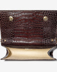 URSY | Umhängetasche Croco burgundy braun/gold – von innen