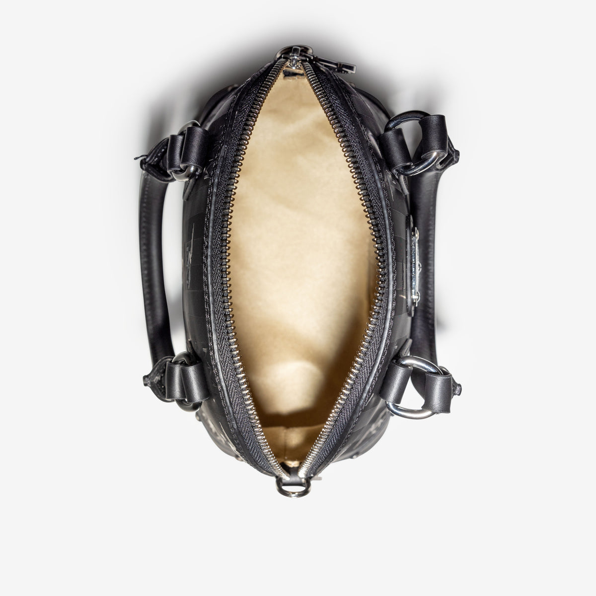 OETWIL | Handtasche Diamonds classic schwarz/silber – von innen