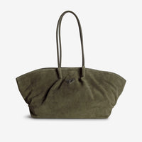 ANDERMATT | Schultertasche Wildleder moosgrün/gold