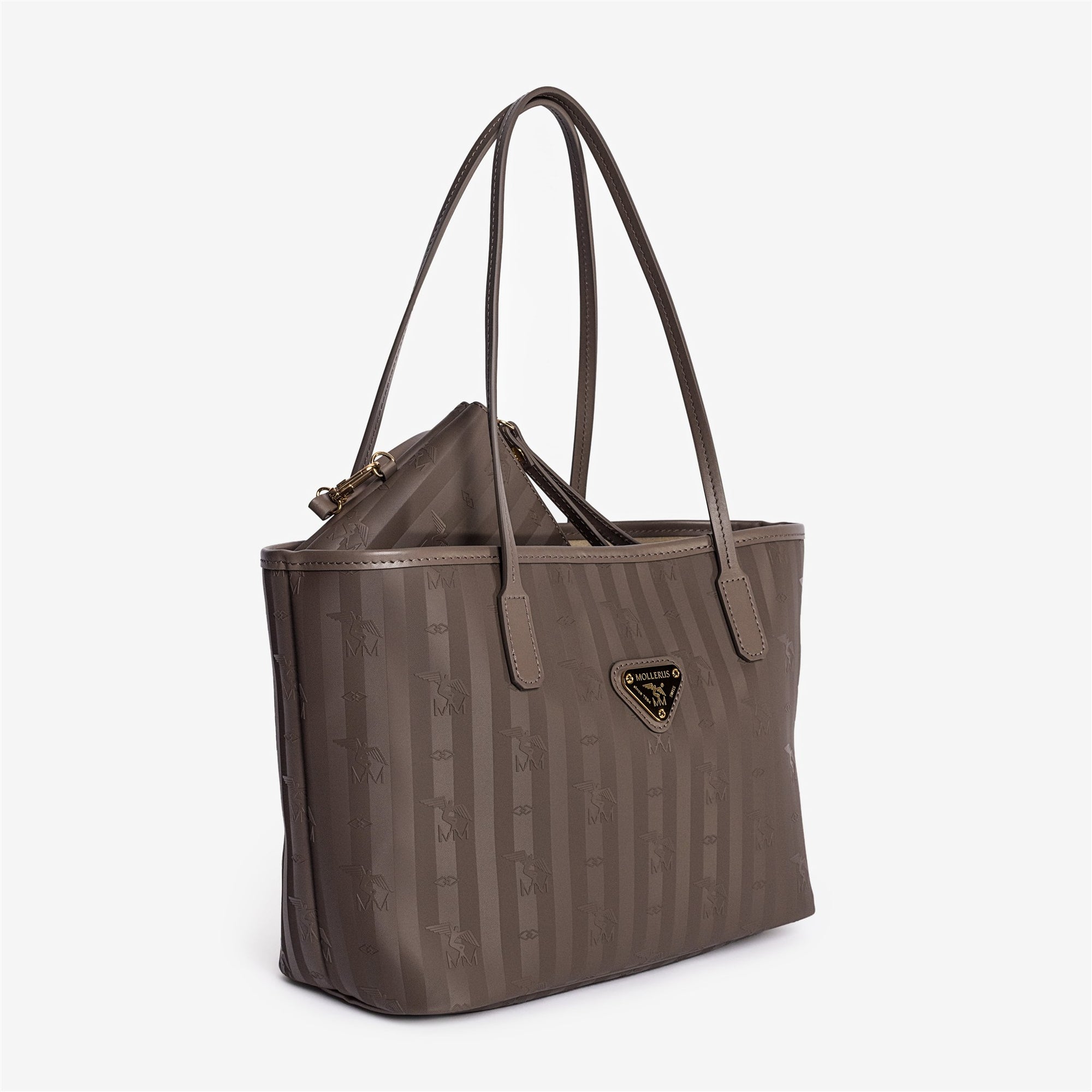 GENF | Shopper fango braun/gold - seitlich