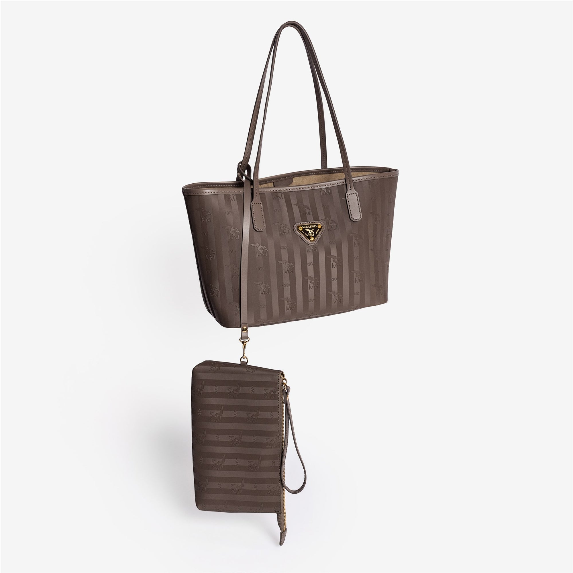 GENF | Shopper fango braun/gold - von vorne