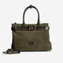 WITTNAU | Handtasche Wildleder moosgrün/gold - frontal