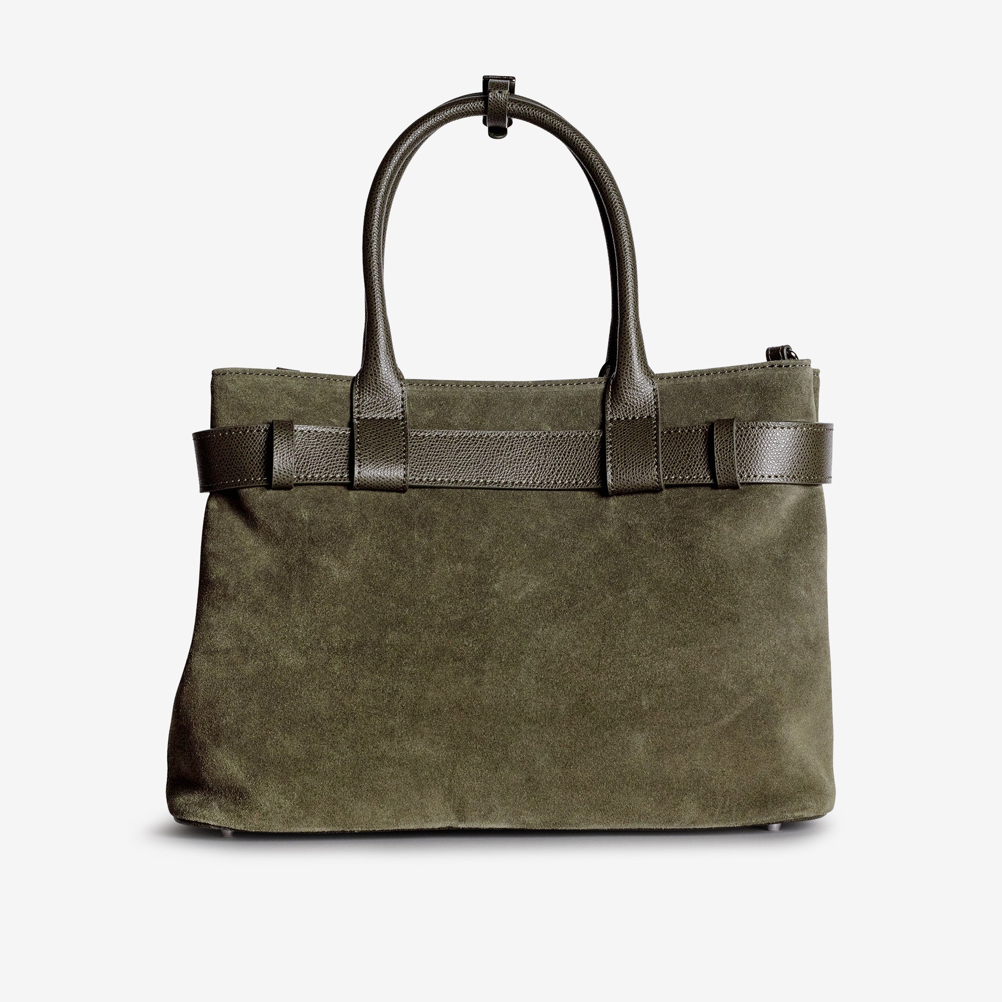 WITTNAU | Handtasche Wildleder moosgrün/gold - von hinten