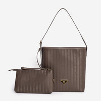 BANNWIL | Beuteltasche fango braun/gold