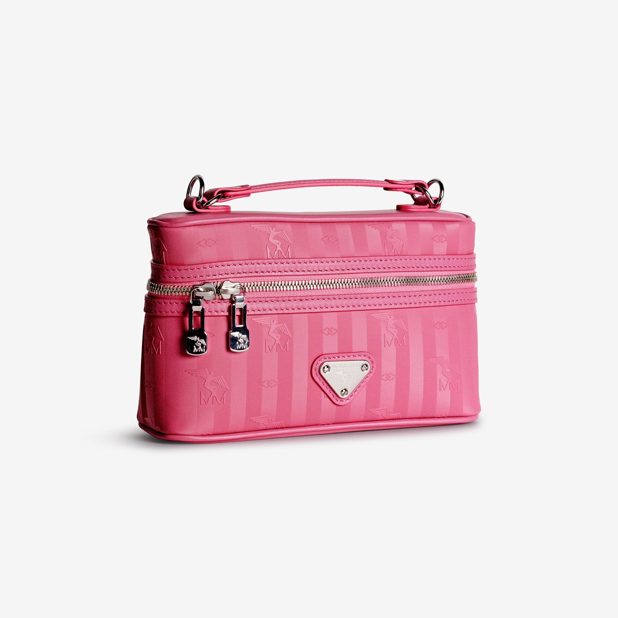 MOUTIER | Umhängetasche bubble pink/silber - leicht seitlich