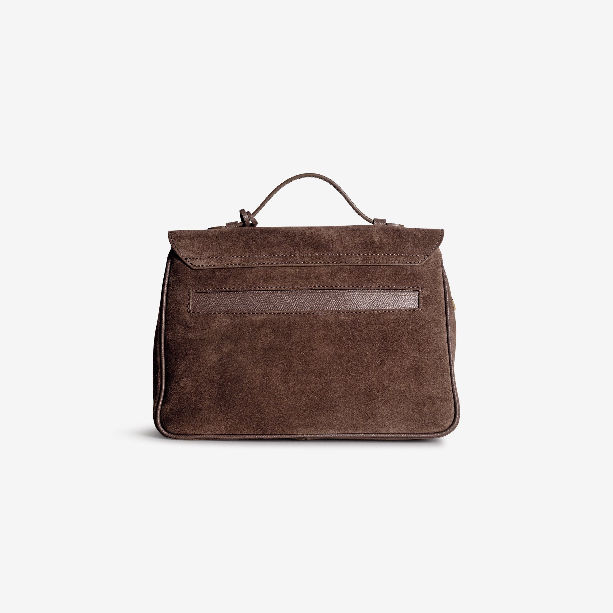 MARLY | Umhängetasche Wildleder braun/gold - von hinten