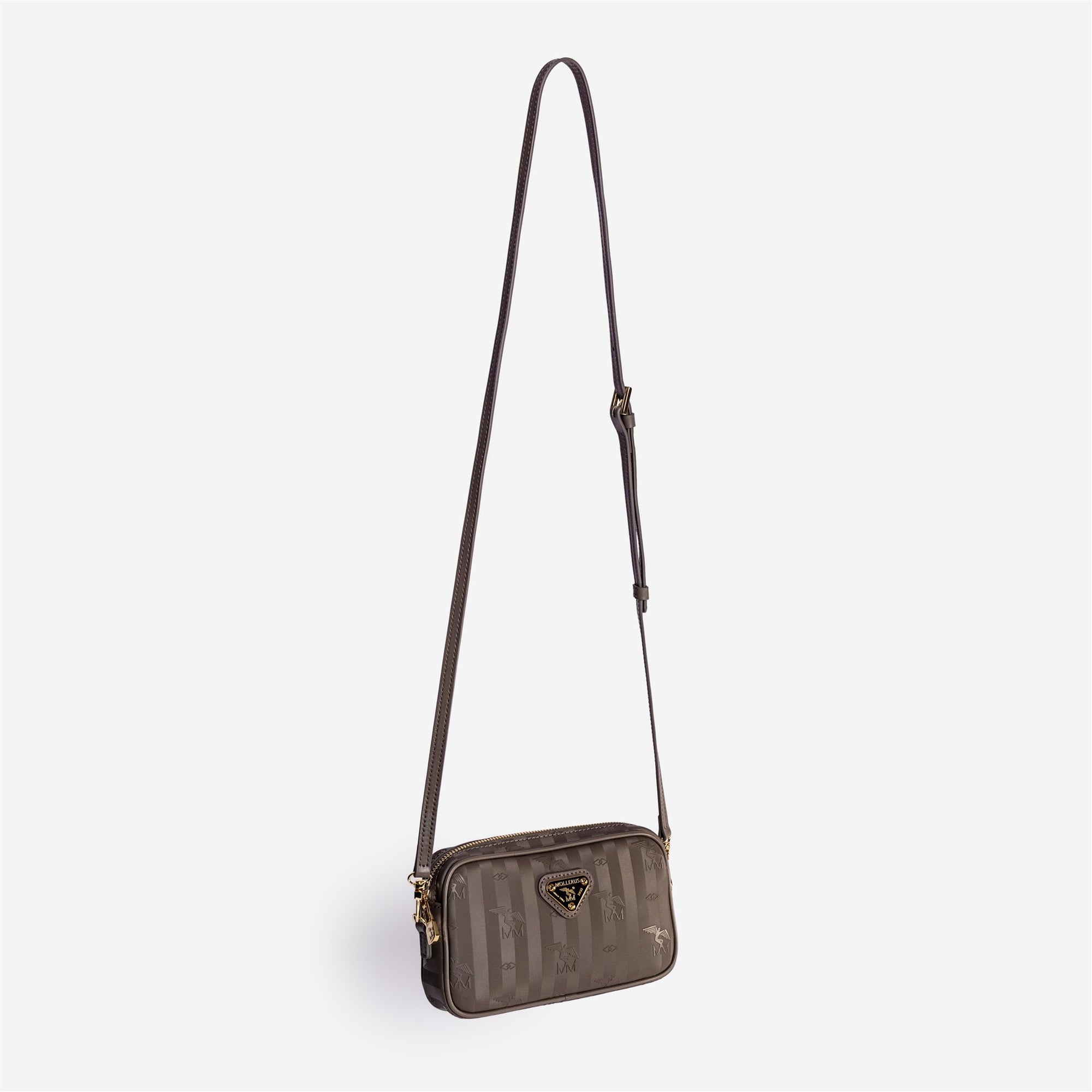 RIVAZ | Umhängetasche fango braun/gold - frontal