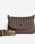 NOVILLE | Umhängetasche fango braun/gold - frontal 