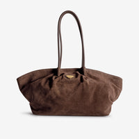 ANDERMATT | Schultertasche Wildleder braun/gold