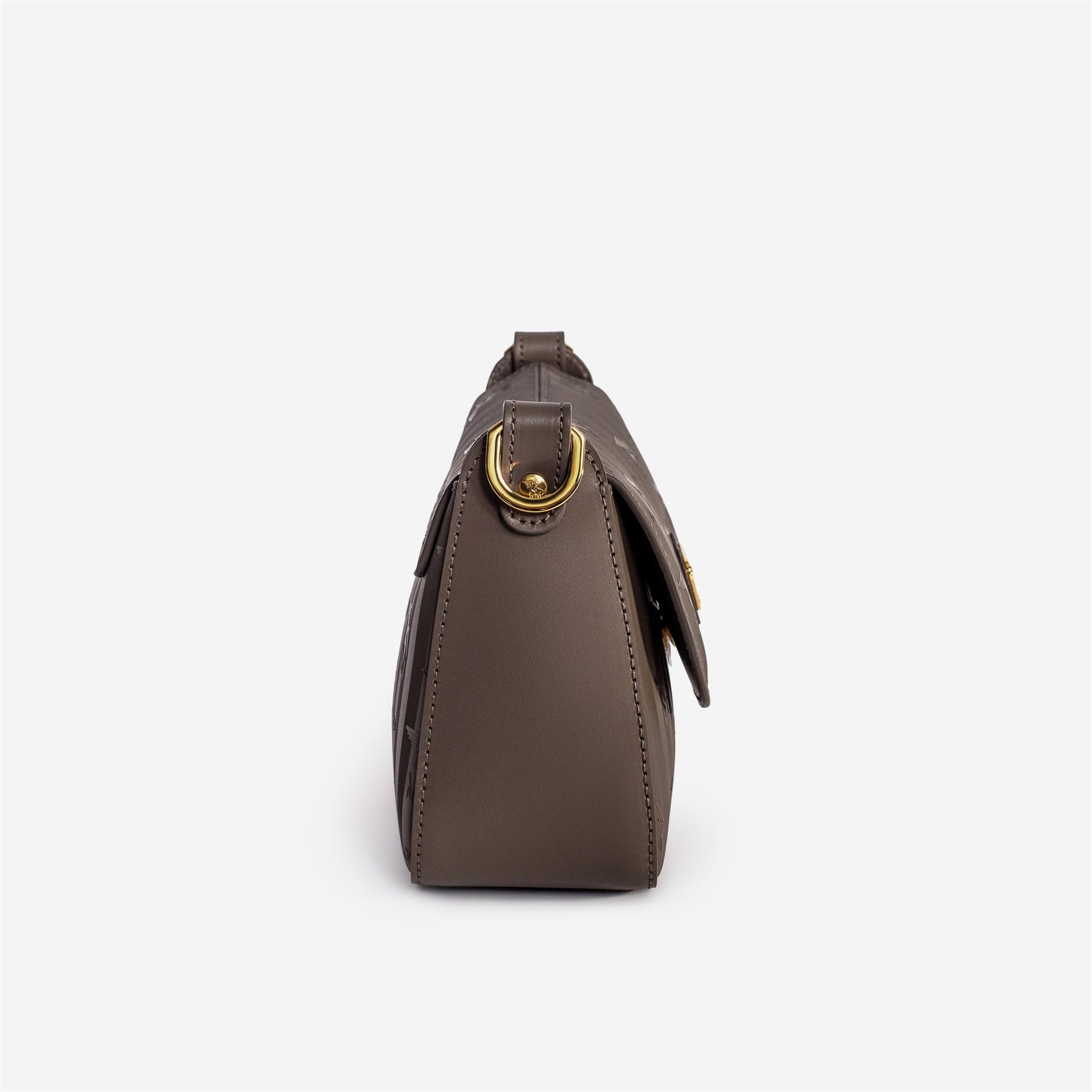PIZY | Umhängetasche Mollerus fango braun/gold - seitlich
