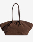 ANDERMATT | Schultertasche Wildleder braun/gold - von hinten
