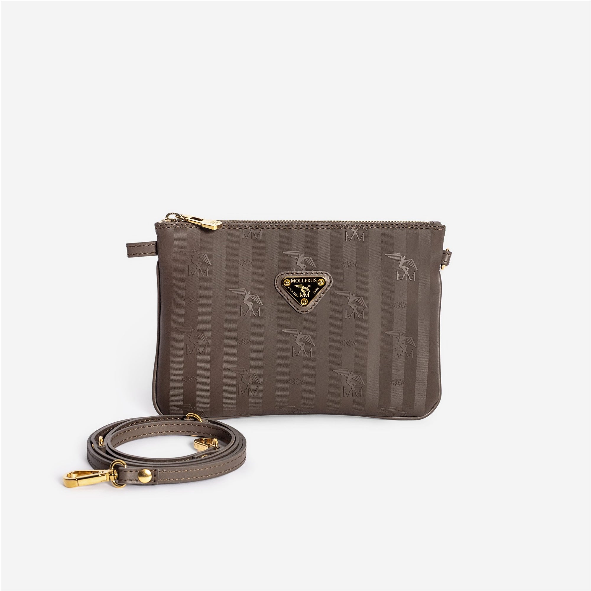TAMINS | Umhängetasche fango braun/gold - frontal