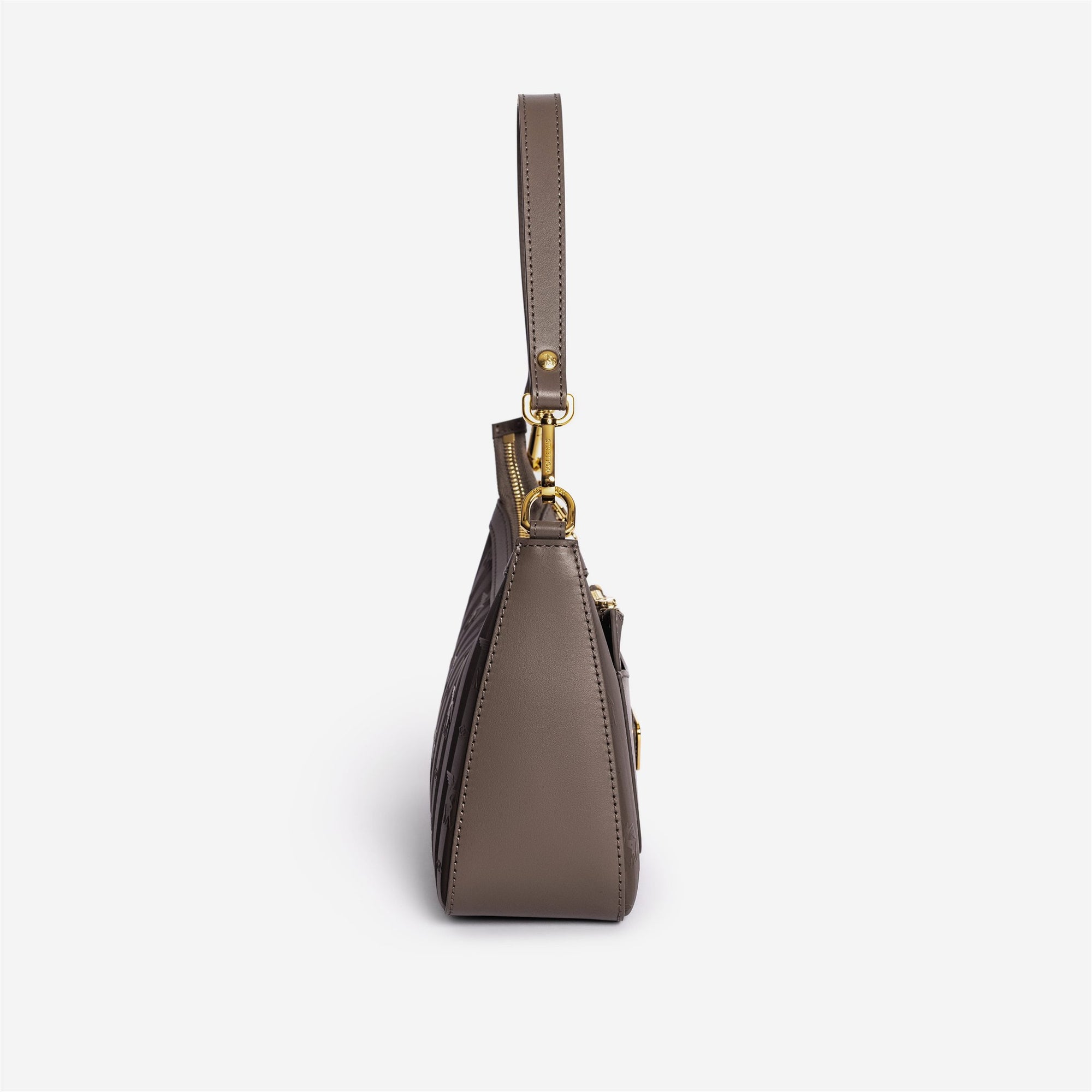 CASTIEL | Shopper fango braun/silber - seitlich