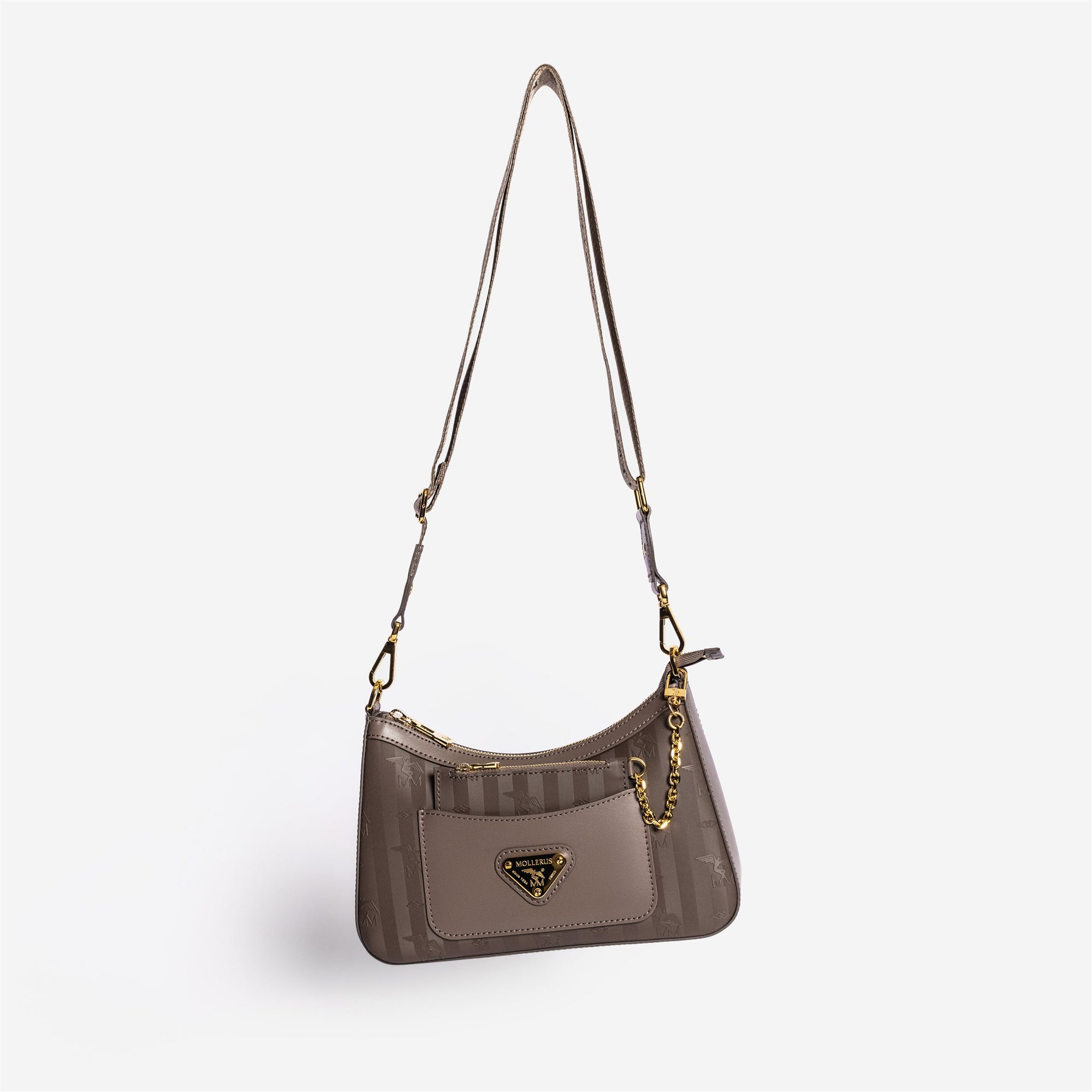 CASTIEL | Shopper fango braun/silber - seitlich