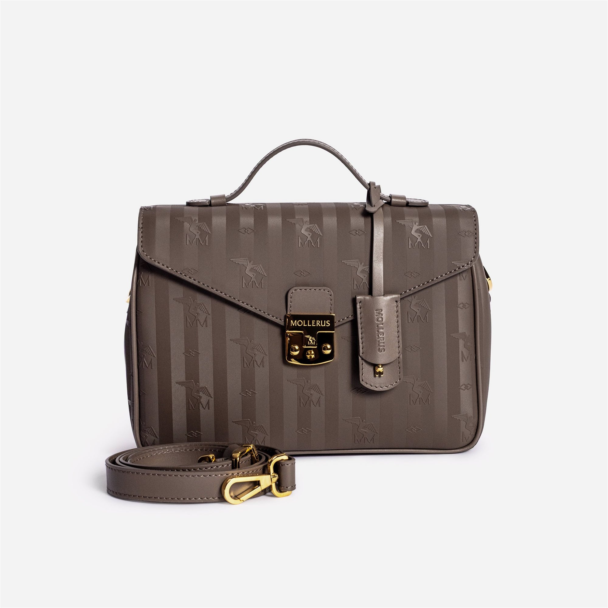 MARLY | Umhängetasche fango braun/gold  - frontal 