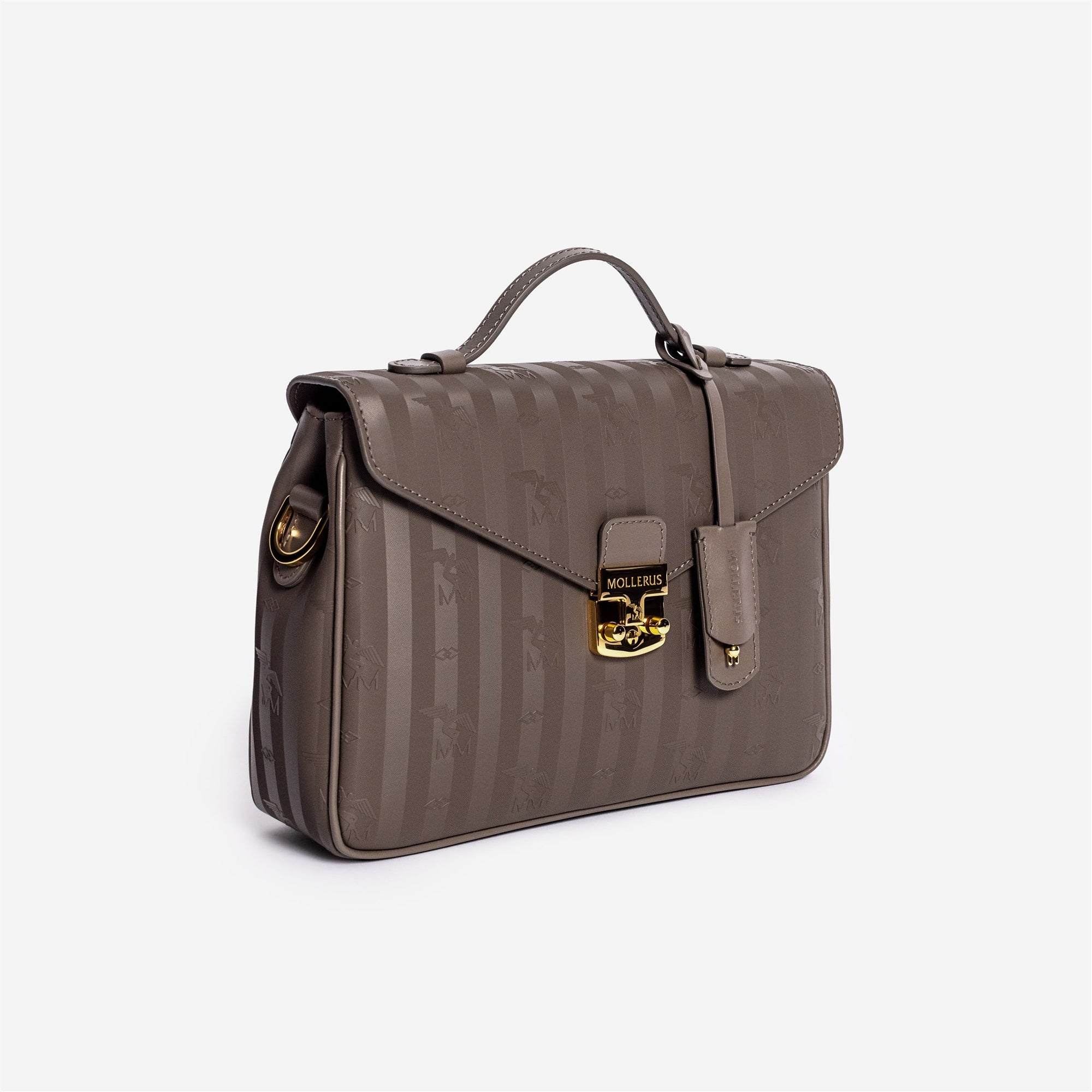 MARLY | Umhängetasche fango braun/gold  - seitlich