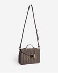 MARLY | Umhängetasche fango braun/gold  - seitlich