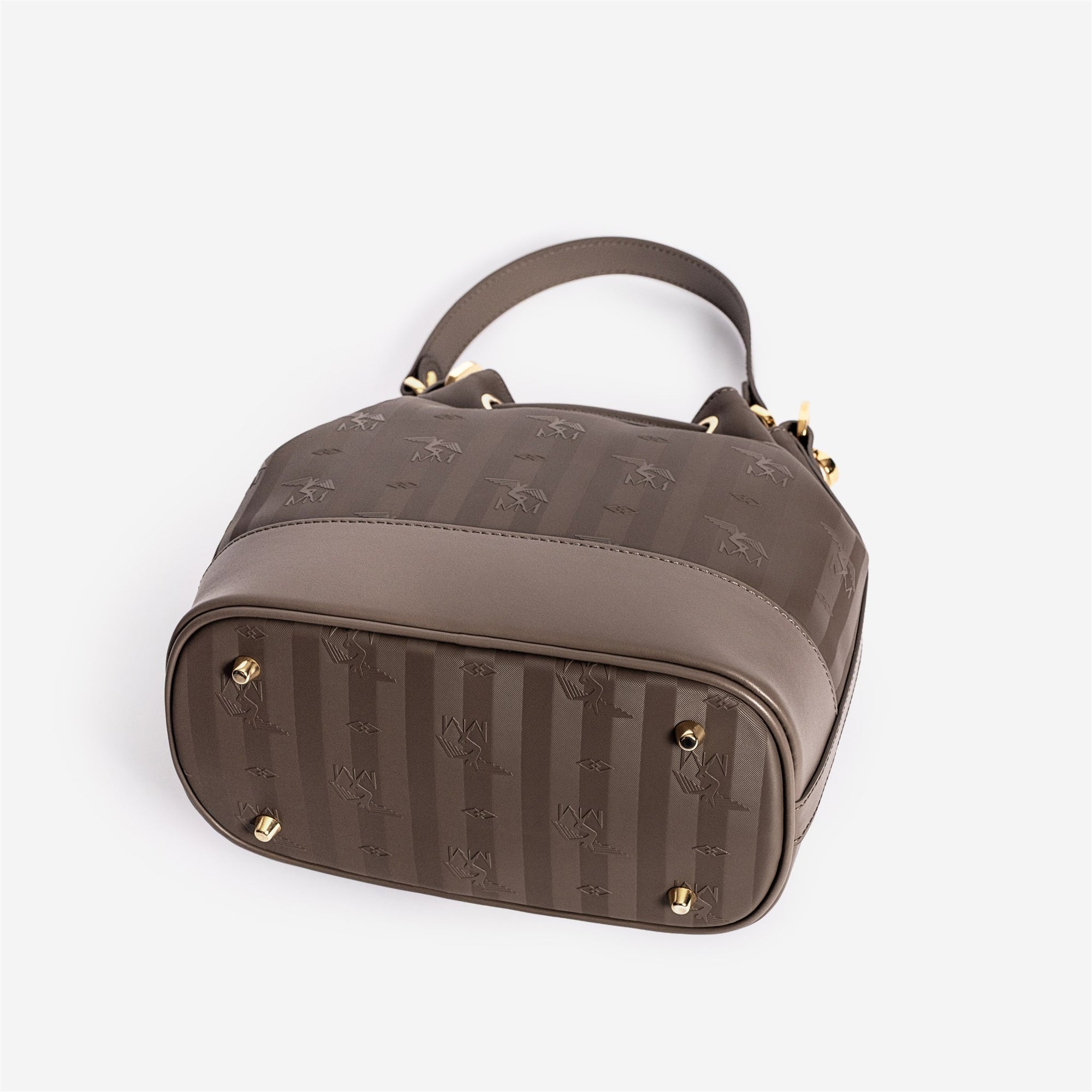 SION | Beuteltasche fango braun/gold - von unten