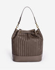 NIESEN | Beuteltasche fango braun/gold  - von hinten 